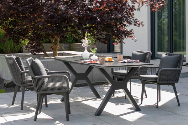 Gartenmöbelset Diningsessel Marbella mit Tisch Granada 200 x 90 cm